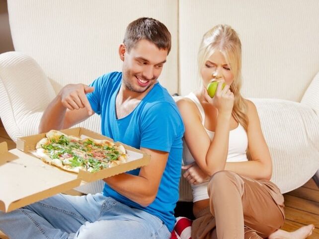 Cibo dannoso contro la nutrizione della nutrizione